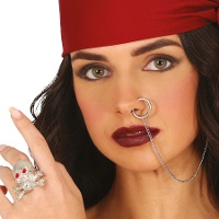 Anneau de calavera et anneau nasal avec piercing pour adulte