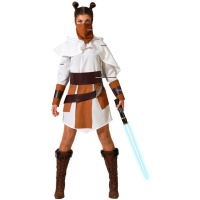 Costume de guerrière galactique blanc pour femme