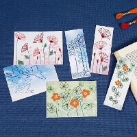 Kit de broderie marque-pages - Nature de Nathalie Weinzaepflen - DMC