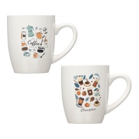 Tasse 350 ml assortie pour petit-déjeuner - 1 unité