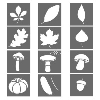 Gabarits Stencil formes d'automne de 9 x 9 cm - Artemio - 12 unités