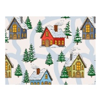 Boîte à friandises sur le thème du paysage hivernal de 18 x 13,5 x 7,5 cm