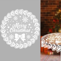 Nappe ronde de 1 m de Merry Christmas ajourée