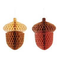 Pendeloques en forme de gland automnales de 27 cm - 2 unités