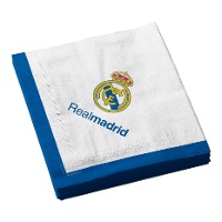 Serviettes du Real Madrid blanches de 16,5 x 16,5 cm - 12 unités