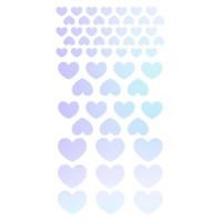 Autocollants de formes de coeurs iridescents - 4 feuilles