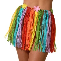 Jupe hawaïenne multicolore de 35 cm
