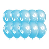 Ballons empreinte de bébé de 30 cm - 10 unités