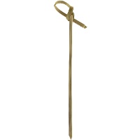 Brochettes de 18 cm en bambou poignée boucle - 50 unités