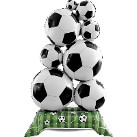 Ballon géant motif terrain de football et ballons sur base 1,50 x 0,83 m