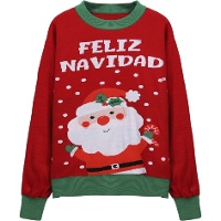 Pull de Noël rouge avec Santa Claus pour adultes