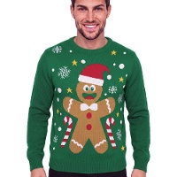 Pull de Noël à motif de bonhomme en pain d'épice pour homme