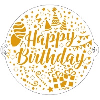 Pochoir Joyeux Anniversaire de 25 cm - Decora
