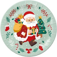Pack de 8 assiettes avec le Père Noël de la collection Liragram