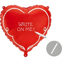 Ballon rouge en forme de coeur personnalisable avec feutre