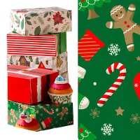 Boîte pour douceurs de bonhomme en pain d'épice de 18 x 13,5 x 7,5 cm - Decora