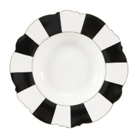 Assiette creuse Excellence 22,5 cm rayures noir et blanc