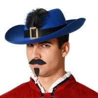 Chapeau de mousquetaire coloré avec plume