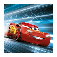 Serviettes Cars bleues 16,5 x 16,5 cm - 20 unités