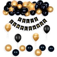 Guirlande de ballons et fanions Joyeux Anniversaire métallisé - 41 unités