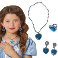 Ensemble de bijoux coeur bleu de princesse