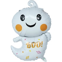 Ballon fantôme blanc 75 cm au visage souriant