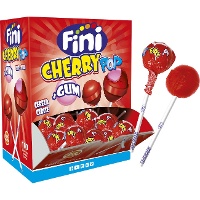Sucette saveur cerise avec chewing-gum - emballage individuel - Fini cherry pop gum - 100 unités