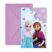 Cartes d'invitation Frozen bleues - 6 unités