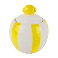 Sucrier à rayures jaunes et blanches