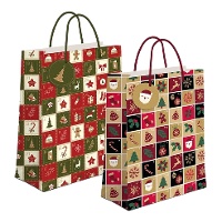 Sac cadeau de 32 x 26 x 10 cm à motifs de Noël - 1 unité