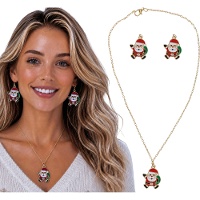 Parure collier et boucles d'oreilles Père Noël