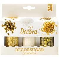 Kit de sprinkles assortis doré et blanc - 85 gr