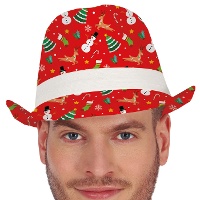 Chapeau de gangster rouge de Noël