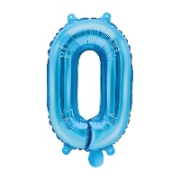 Ballon chiffre 0 bleu 35 cm - PartyDeco - 1 unité