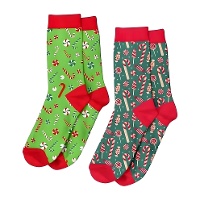 Chaussettes à motifs de cannes en sucre - pointure 42-47 - 1 paire