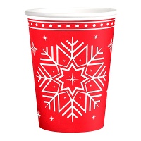 Gobelets de 270 ml Winter rouge - 6 unités