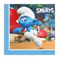 Servilletas de Pitufos de 16,5 x 16,5 cm - 20 unidades