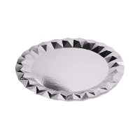 Assiettes en carton de 23 cm avec bords métallisés - 6 unités