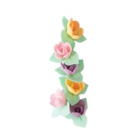 Oublies de fleurs de rose avec feuilles - Scrapcooking - 6 unités