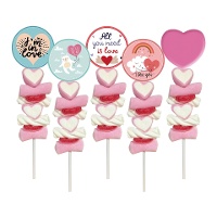 Brochette de guimauves assorties de Saint-Valentin de 45 gr - 1 unité