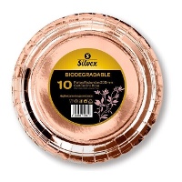 Assiettes de 20 cm en carton métallisé - 10 unités