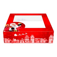Boîte de 28 x 28 x 7,5 cm pour gâteau décoré de Père Noël