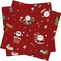 Serviettes rouges à motif de père Noël, 16,5 x 16,5 cm - 20 unités