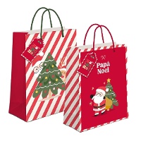 Sac cadeau de Noël rouge de 45 x 33 x 10 cm - 1 unité