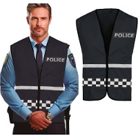 Gilet de police noir pour adulte