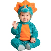 Costume de dinosaure bleu et orange pour bébé