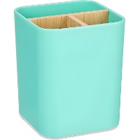 Porte-brosses à dents en bambou à 3 compartiments