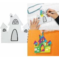 Silhouettes d'Halloween à colorier en grattant - 6 pcs