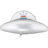 Ballon en aluminium OVNI argenté de 79 x 55 cm