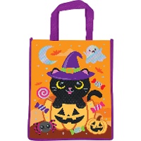 Sac d'Halloween 36 x 30 cm avec motif de chat